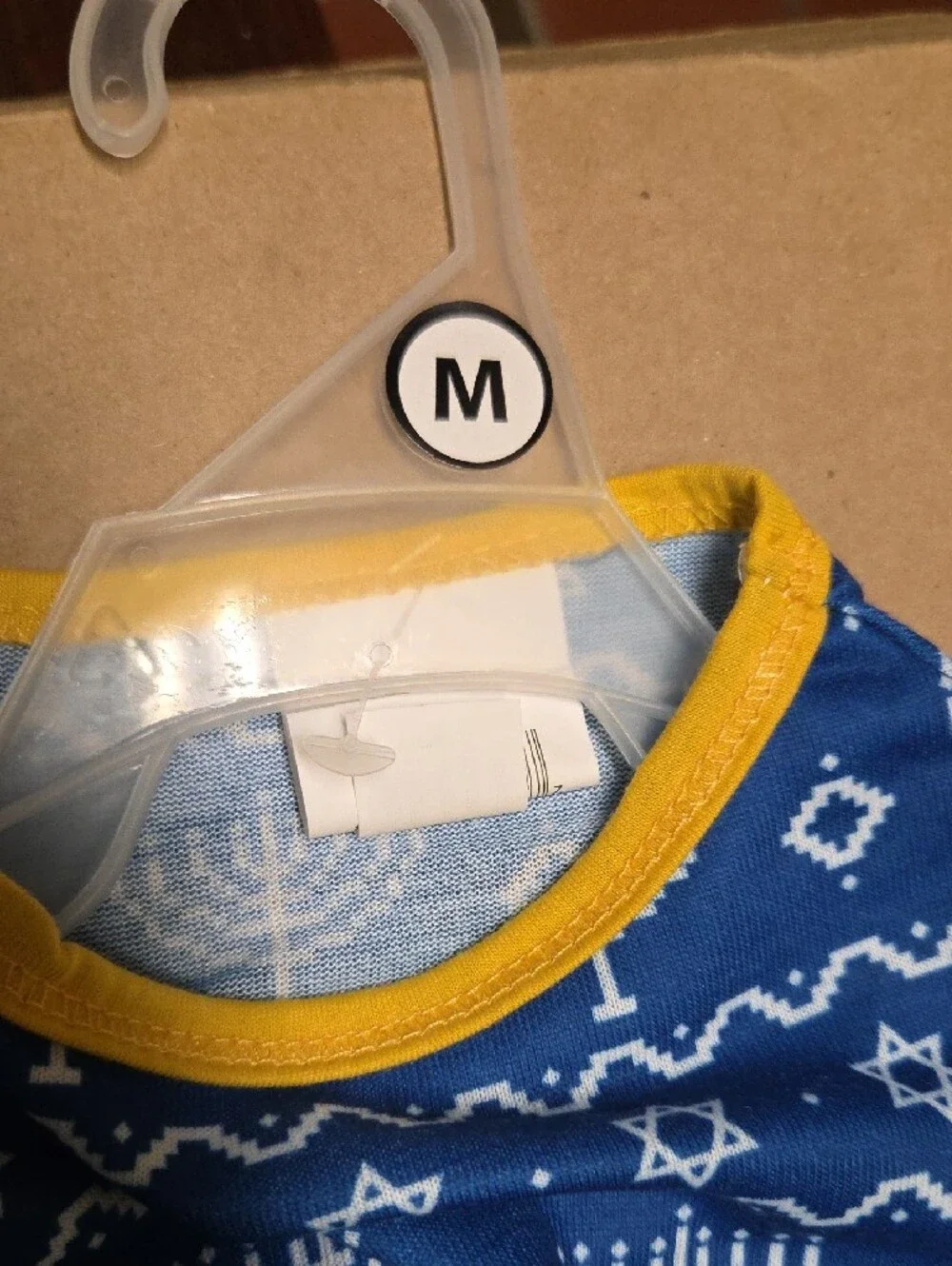 Blue Hanukkah Dog Pajamas with Yellow Trim